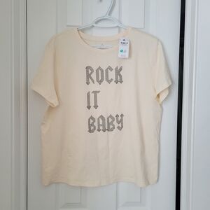 Brand Nww Cream 'Rock It Baby' Women Tee Size L